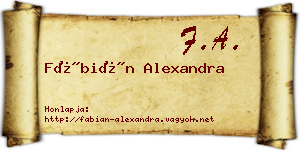 Fábián Alexandra névjegykártya